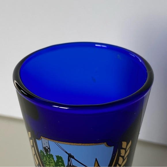 Jackson Hole Shot Glass Wyoming WY Cobalt Blue Shot Glass Teton Village Gondola - Picture 8 of 13